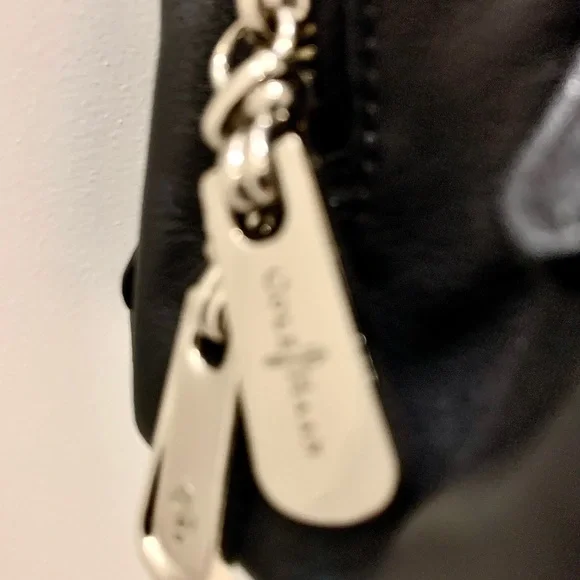 Cole Haan Black Leather Shoulder Bag with Polished Nickel Hardware - Picture 4 of 8